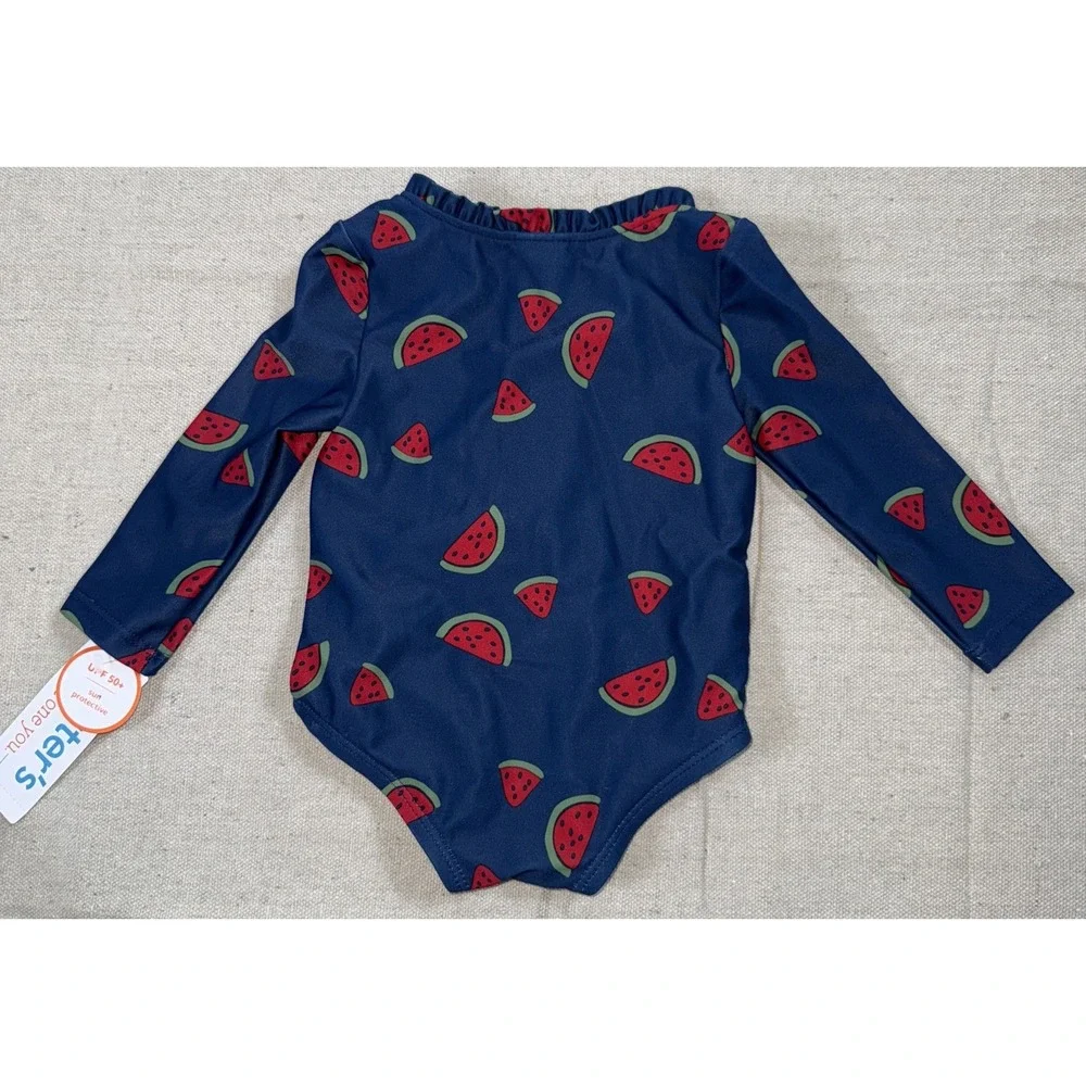 Carters Baby Rash Guard‎ Swimsuit 3M UPF 50 Navy Watermelon NWT